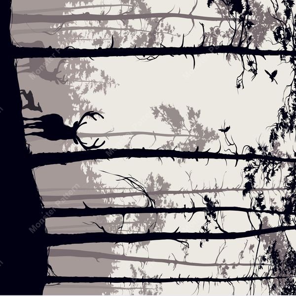 Forest Silhouette Pattern — original textile pattern for nursery licensing