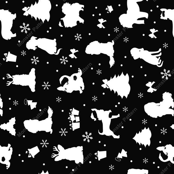 Holiday Silhouette Pattern — original textile pattern for tabletop licensing