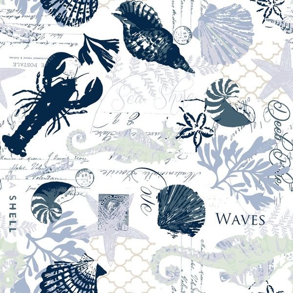 Coastal Marine Repeat — original textile pattern for lifestyle licensing