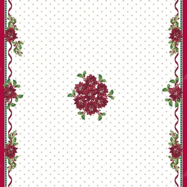 Floral Border with Center Medallion — original textile pattern for floral licensing