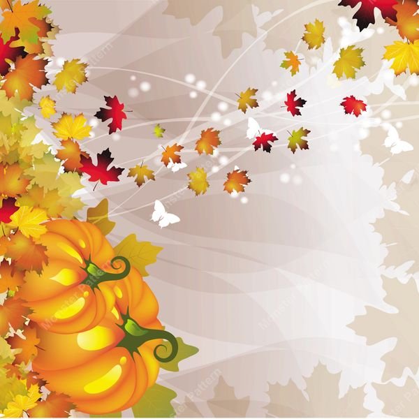 Autumn Leaves and Pumpkin — original textile pattern for nursery licensing