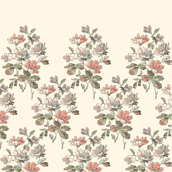 Floral Cluster Repeat — original textile pattern for floral licensing