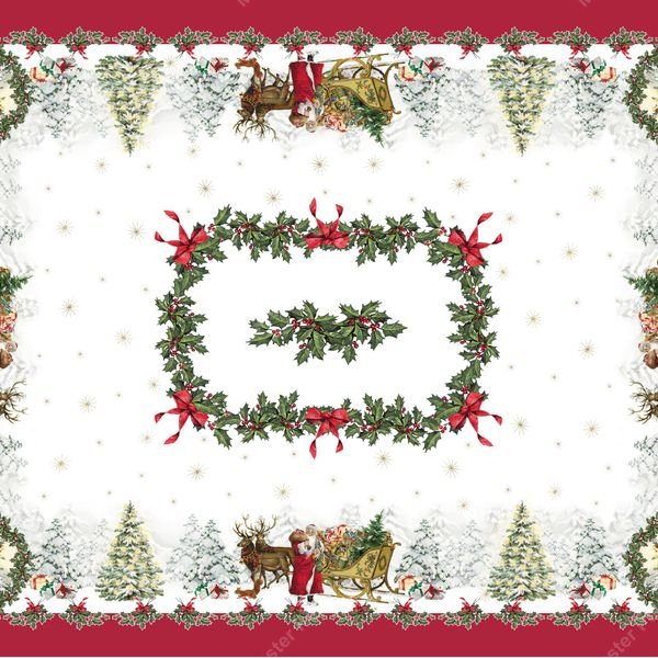 Christmas Tablecloth Pattern — original textile pattern for tabletop licensing