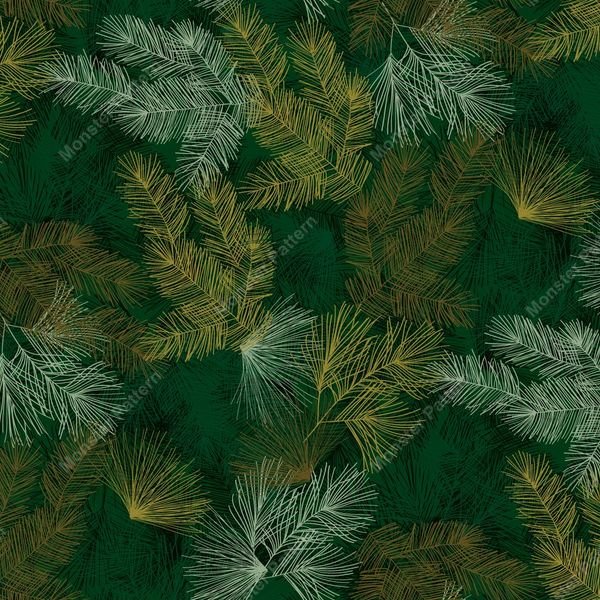 Pine Needle Pattern — original textile pattern for botanical licensing