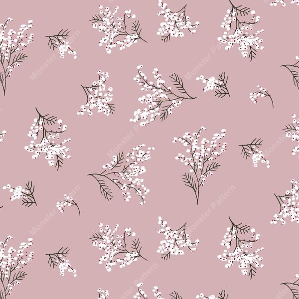 Lilac Floral Sprigs — original textile pattern for floral licensing