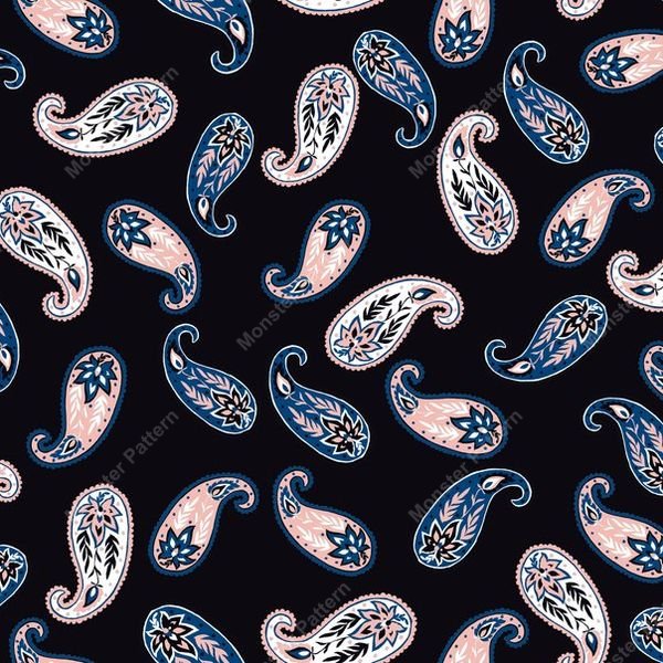 Paisley Pattern Repeat — original textile pattern for botanical licensing