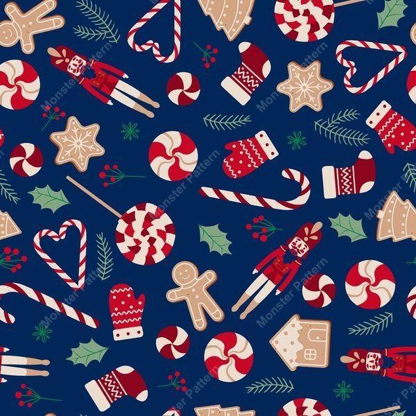 Christmas Holiday Pattern — original textile pattern for nursery licensing