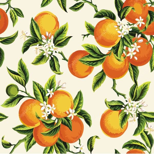 Citrus Fruit Pattern — original textile pattern for botanical licensing