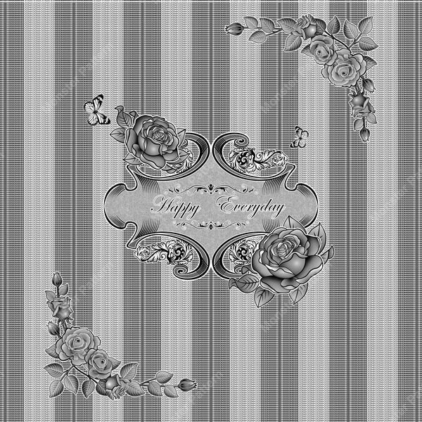Vintage Floral Stripe Pattern — original textile pattern for nursery licensing