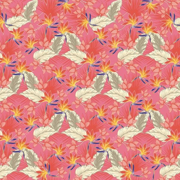Pink Floral Repeat Pattern — original textile pattern for floral licensing
