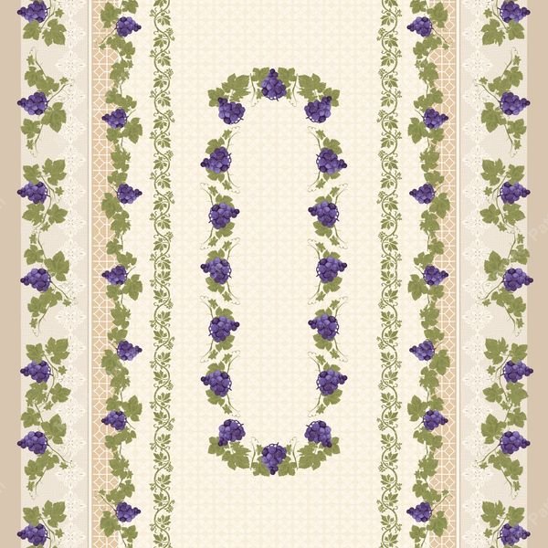 Grapevine Border Pattern — original textile pattern for floral licensing