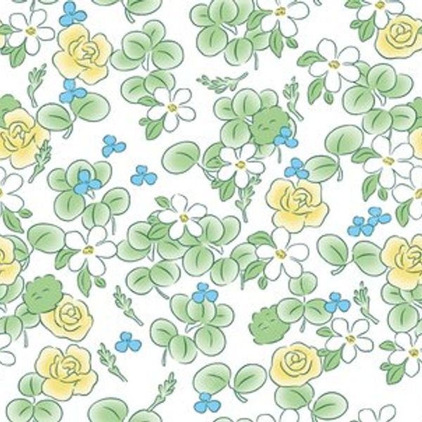 Green Floral Repeat Pattern — original textile pattern for floral licensing