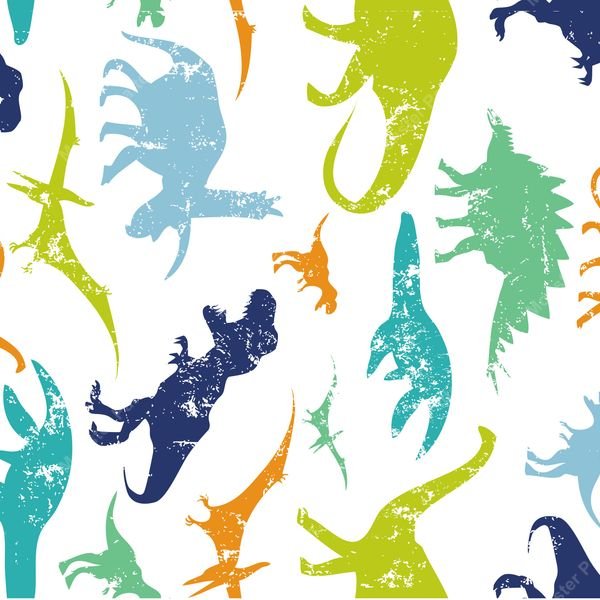 Dinosaur Silhouette Pattern — original textile pattern for nursery licensing