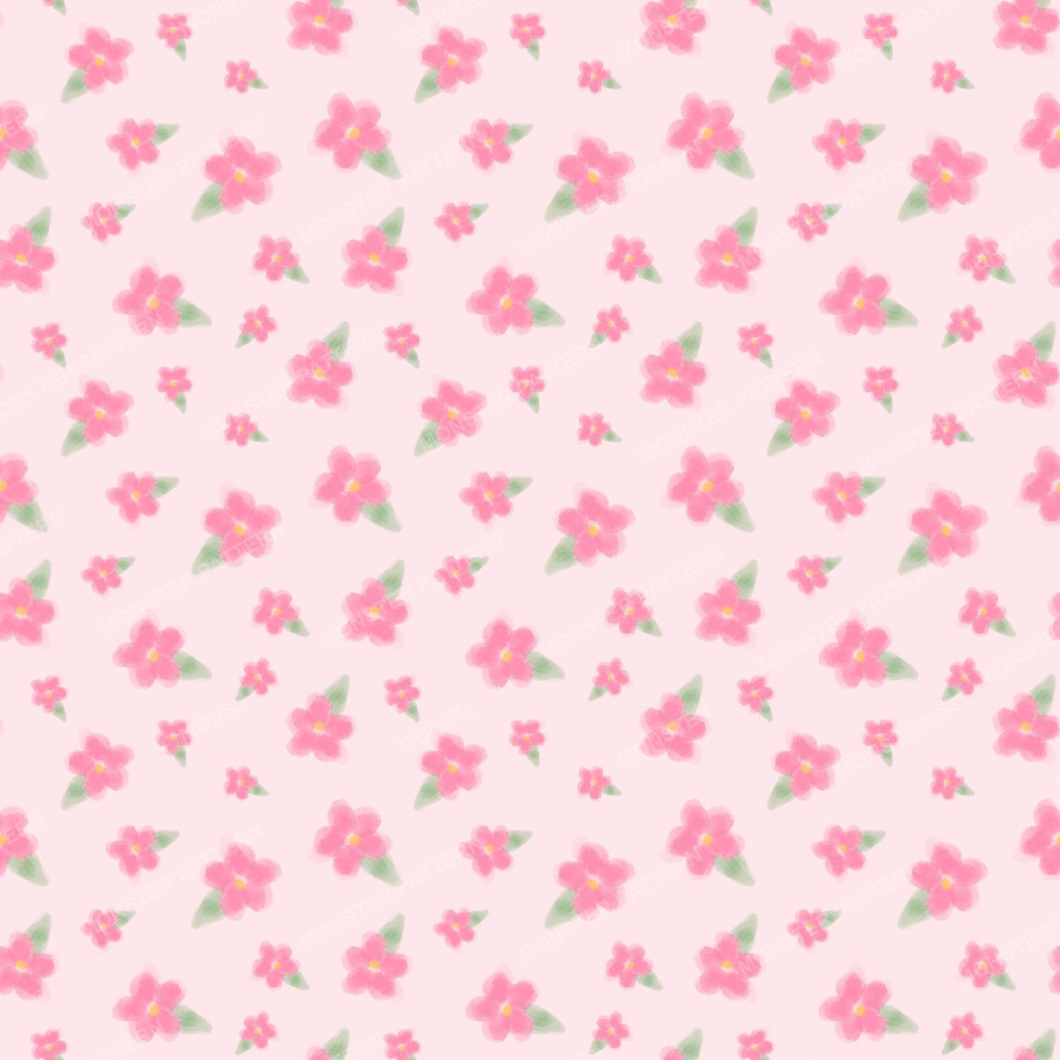 Pink Floral Repeat Pattern — original textile pattern for floral licensing