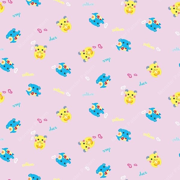 Giraffe and Cloud Pattern — original textile pattern for nursery licensing