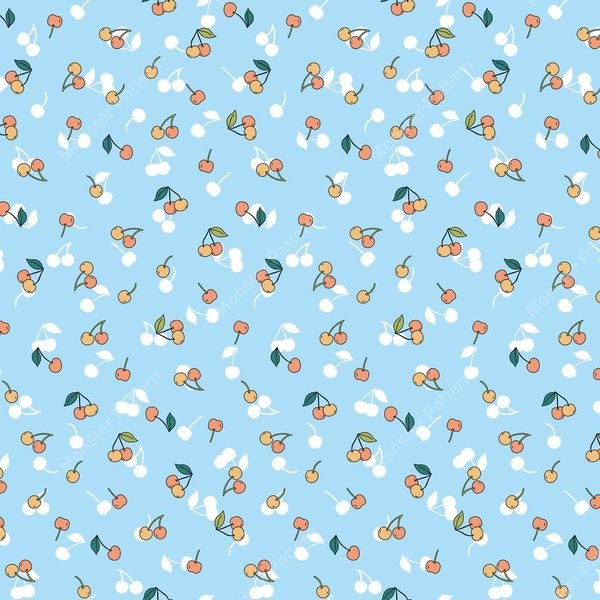 Teal Floral Repeat Pattern — original textile pattern for floral licensing