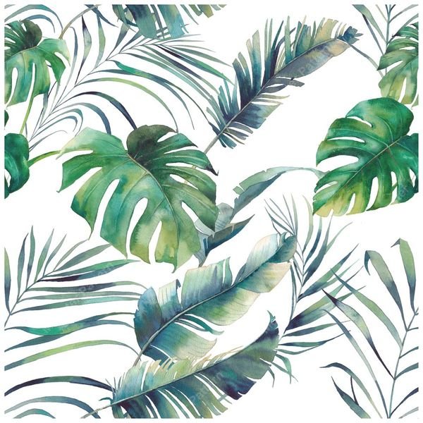 Tropical Leaf Repeat Pattern — original textile pattern for botanical licensing
