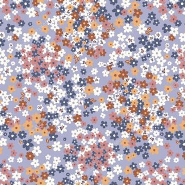 Blue Floral Stripe Pattern — original textile pattern for floral licensing