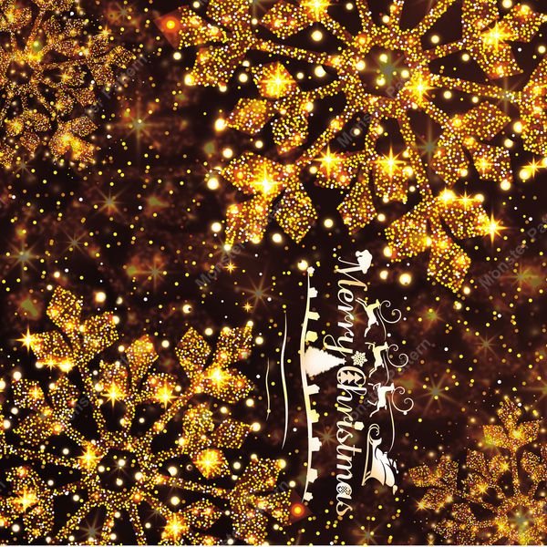 Golden Snowflake Holiday Pattern — original textile pattern for tabletop licensing