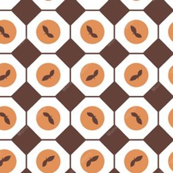 Brown floral stripe pattern — original textile pattern for floral licensing