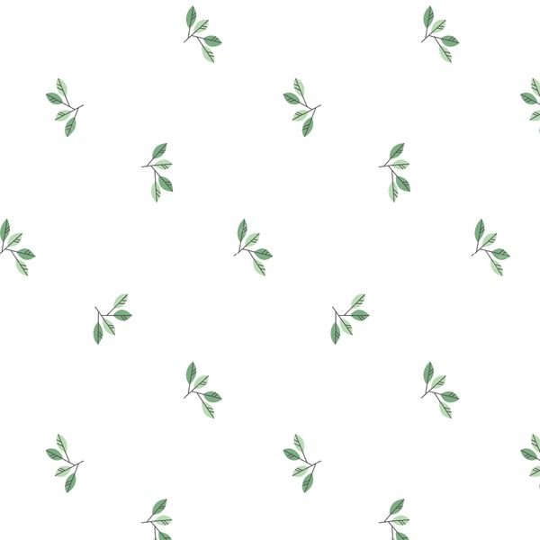 Green Leaf Sprigs Pattern — original textile pattern for botanical licensing