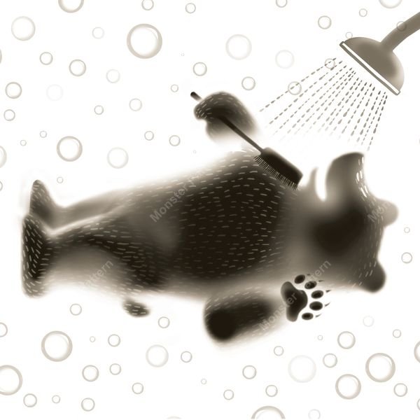 Bear Bathing Pattern — original textile pattern for nursery licensing