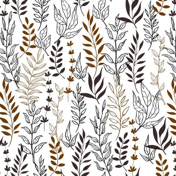 Botanical Line Art Pattern — original textile pattern for botanical licensing