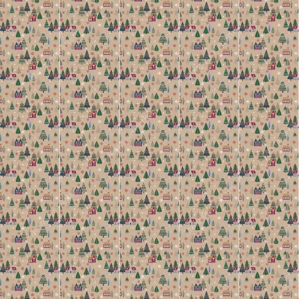 Christmas Village Pattern — original textile pattern for tabletop licensing
