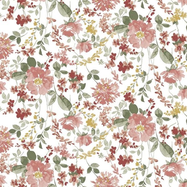 Floral Watercolor Pattern — original textile pattern for floral licensing