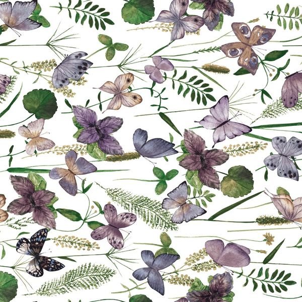 Watercolor Floral Repeat — original textile pattern for nursery licensing