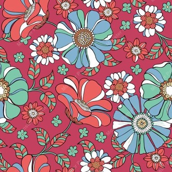 Floral Paisley Border — original textile pattern for botanical licensing
