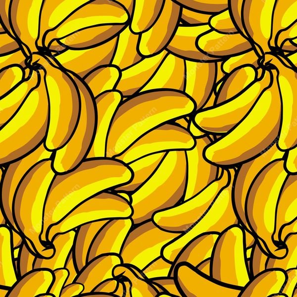 Banana Bunch Repeat Pattern — original textile pattern for botanical licensing