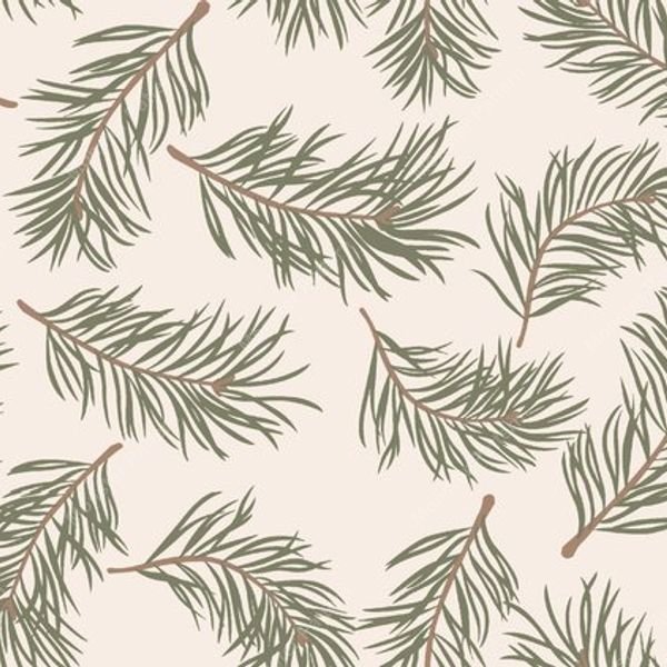 Pine Branch Repeat Pattern — original textile pattern for botanical licensing