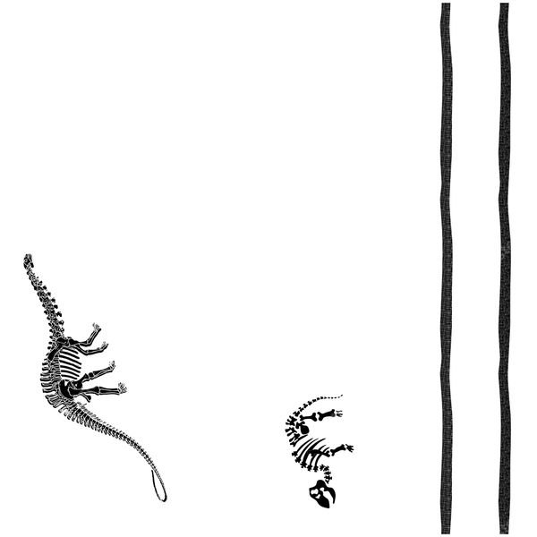Dinosaur Skeleton Repeat — original textile pattern for nursery licensing
