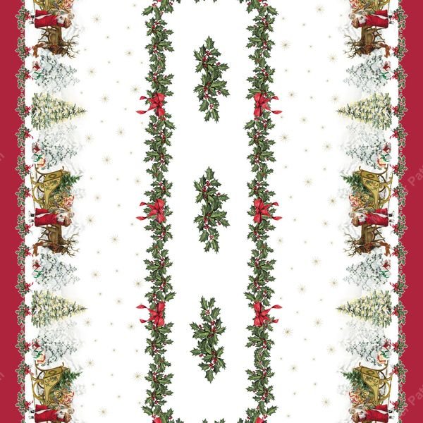 Christmas Garland Tablecloth — original textile pattern for tabletop licensing