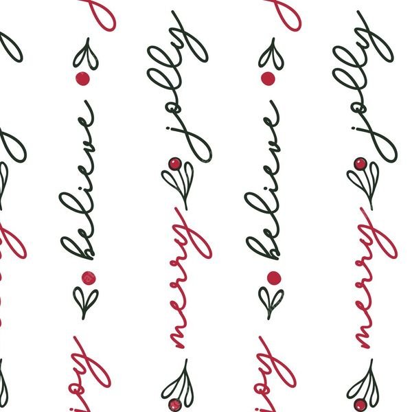 Merry & Bright Script Pattern — original textile pattern for tabletop licensing