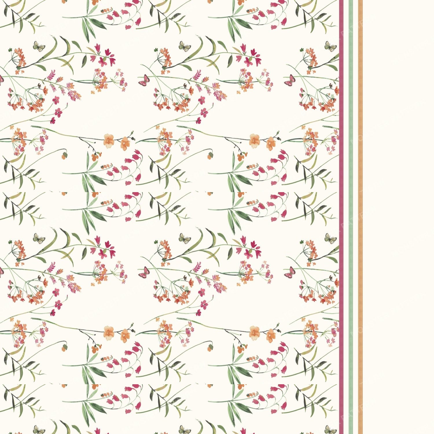 Watercolor Floral Repeat — original textile pattern for nursery licensing