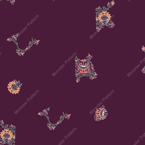 Pixelated Floral Creatures — original textile pattern for lifestyle licensing