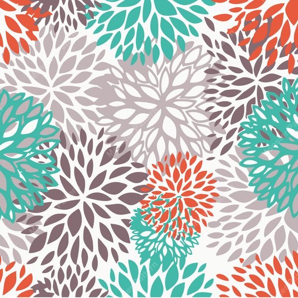 Floral Burst Repeat Pattern — original textile pattern for floral licensing