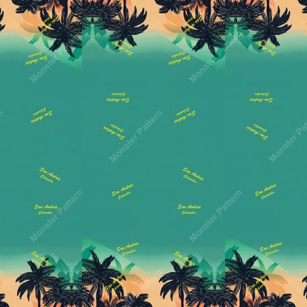 Tropical Palm Repeat Pattern — original textile pattern for botanical licensing