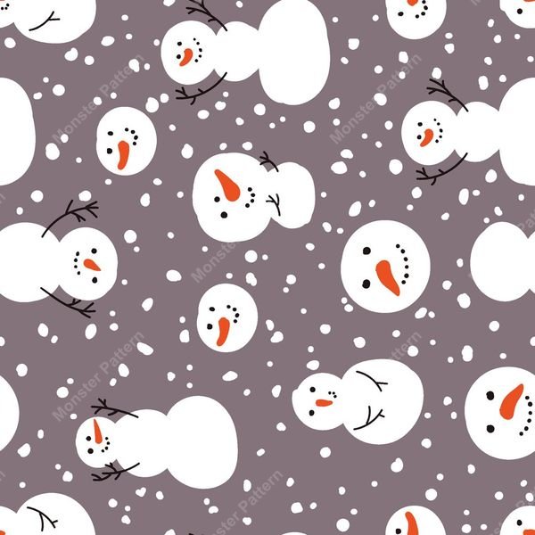 Snowman Pattern — original textile pattern for tabletop licensing