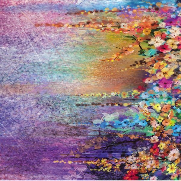 Colorful Floral Gradient — original textile pattern for floral licensing