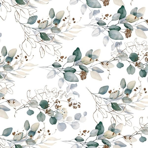 Watercolor Botanical Repeat — original textile pattern for botanical licensing