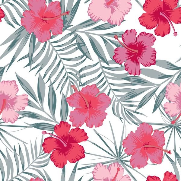 Tropical Floral Repeat Pattern — original textile pattern for floral licensing
