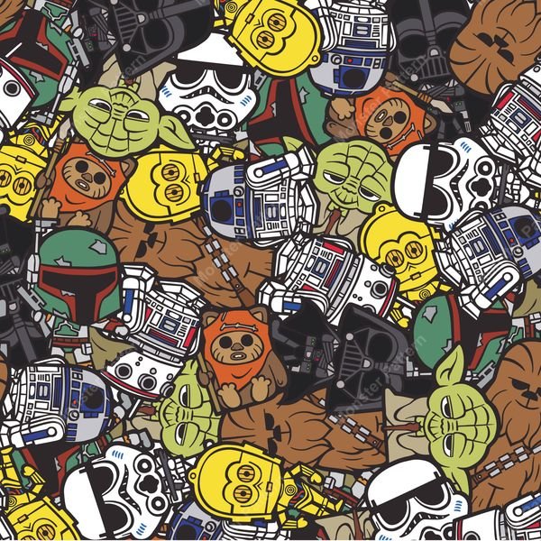 Star Wars Cartoon Characters — original textile pattern for lifestyle licensing