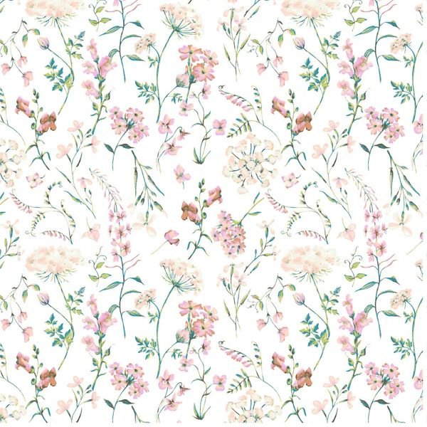 Watercolor Floral Repeat — original textile pattern for floral licensing