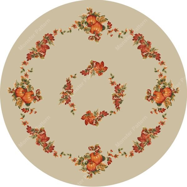 Autumnal Fruit Wreath Pattern — original textile pattern for floral licensing