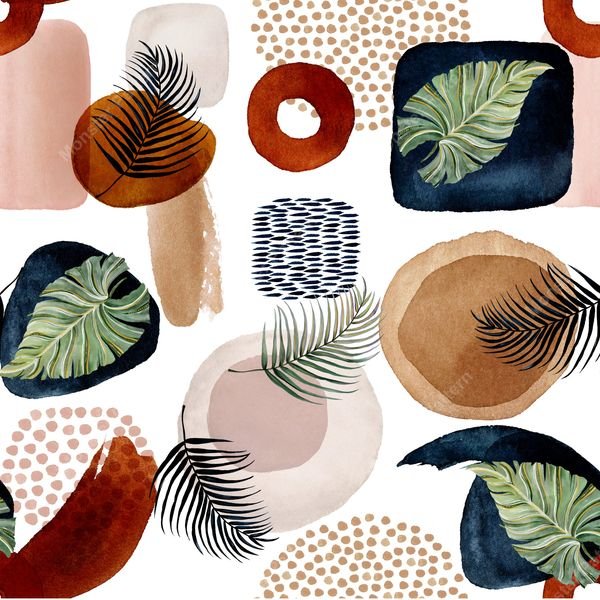 Abstract Botanical Pattern — original textile pattern for botanical licensing