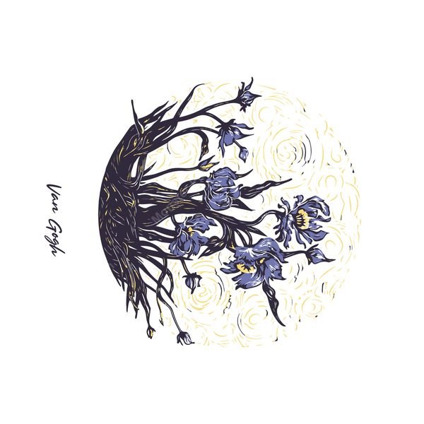 Van Gogh Iris Pattern — original textile pattern for floral licensing