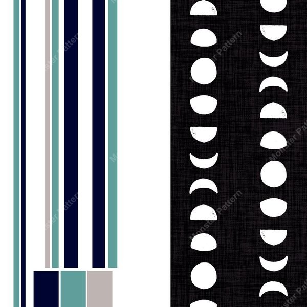 Celestial Stripes Pattern — original textile pattern for nursery licensing